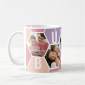 Bubbe 5 Foto bearbeitbar 5 Letter Honeycomb Kaffeetasse (Links)