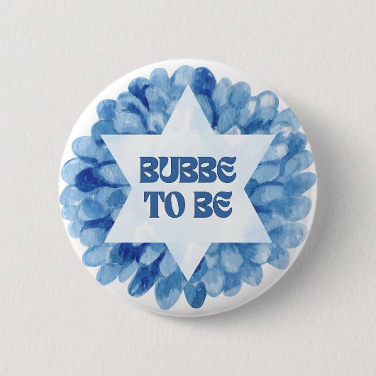 "Bubbe to Be" Neues jüdisches Oma Wasserfarbe Button (Vorderseite)