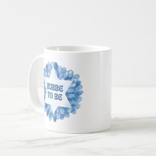 "Bubbe to Be" Neues jüdisches Oma Wasserfarbe Kaffeetasse (Vorderseite Links)
