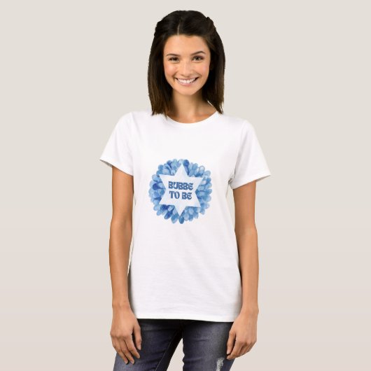 "Bubbe to Be" Neues jüdisches Oma Wasserfarbe T-Shirt (Vorne ganz)