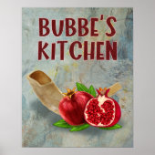 Bubbe's Kitchen Jüdische Großmutter Art Print Poster (Vorne)