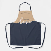BUBBIE ist Liebe NAVY & TAN Script Schürze (Vorderseite)