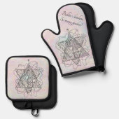 Bubbies jüdischer Küchenstar Ofenhandschuh & Topflappen-Set (Vorderseite/Rückseite)