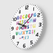Bubble Alphabet Letters Kids Typography Große Wanduhr (Winkel)