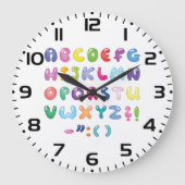Bubble Alphabet Letters Kids Typography Große Wanduhr (Vorderseite)