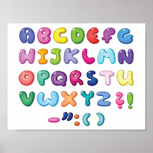 Bubble Alphabet Set Poster (Vorne)