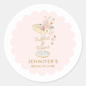 Bubble and Blooms Bridal Shower Favor Runder Aufkleber (Vorderseite)