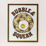 Bubble and Squeak Brunch UK British Food Cuisine Puzzle<br><div class="desc">Das Design der Feinschmecker zeigt eine originelle Markerabbildungen von "Blase and Squeak",  einem klassischen britischen Lebensmittel,  das aus Kohl und Kartoffeln besteht und mit einem Ei überzogen ist.</div>