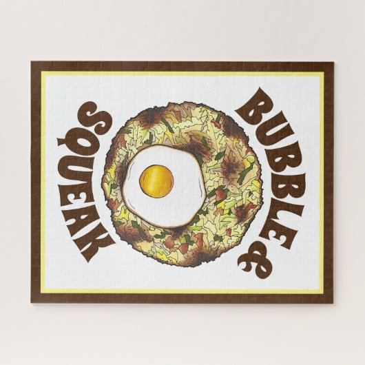 Bubble and Squeak Brunch UK British Food Cuisine Puzzle (Horizontal)