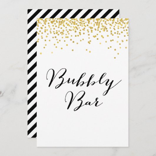 Bubble Bar Sign 12x18" Größe Einladung (Vorne/Hinten)