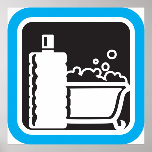 Bubble Bath Icon Relaxing Bathroom Spa Poster (Vorne)