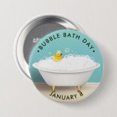 Bubble-Bath-Tag, Badewanne mit Klaue, Gummiklemme Button (Vorne & Hinten)