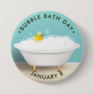 Bubble-Bath-Tag, Badewanne mit Klaue, Gummiklemme Button
