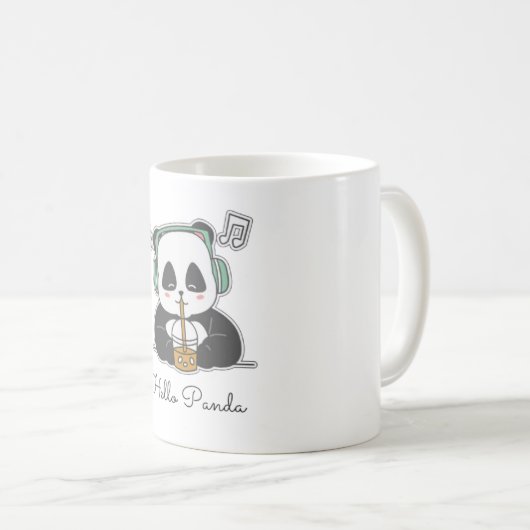 Bubble Beats Panda Kaffeetasse (VorderseiteRechts)