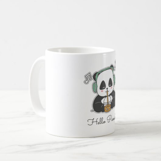 Bubble Beats Panda Kaffeetasse (Vorderseite Links)