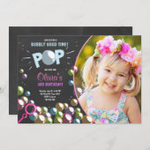 Bubble Birthday Party Einladung POP Geburtstagskin (Vorne/Hinten)
