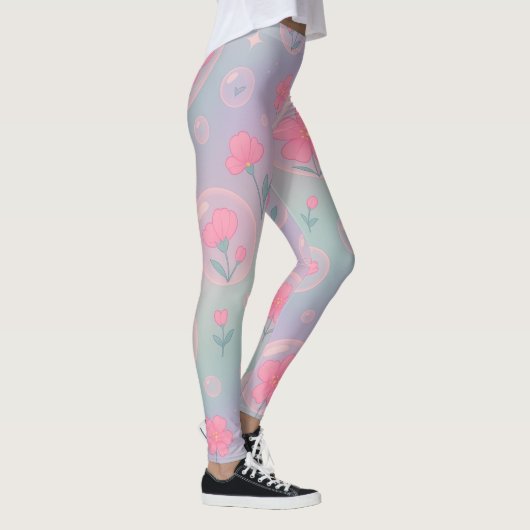 Bubble Bloom Garden – Pastel Floral Pattern for Gi Leggings (Rechts)