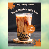 Bubble Boba Tea Donut Shop Promo Fensteraufkleber (Blatt 3)