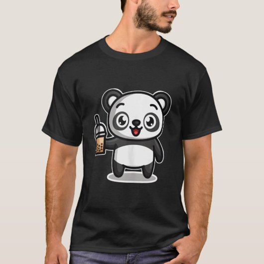 Bubble Boba Tea Kawaii Panda Bear T-Shirt (Vorderseite)