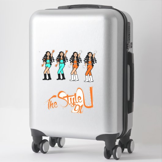 Bubble Braids Dancer Stickers Orange/Aqua Aufkleber (Koffer)