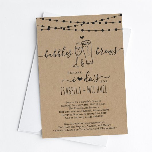 Bubble & Brew bevor ich ein paar Duschen einladen Einladung