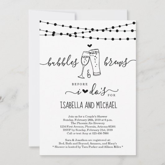 Bubble & Brew bevor ich ein paar Duschen einladen Einladung (Vorderseite)