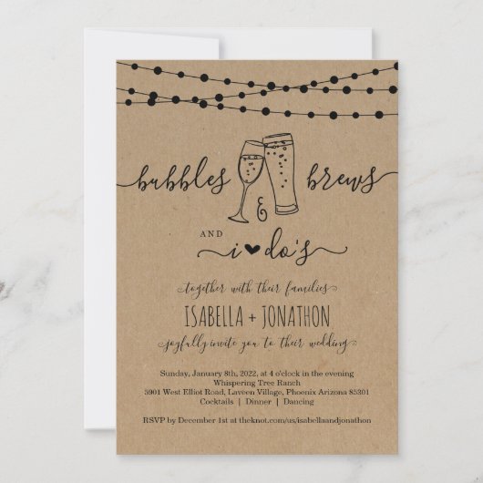 Bubble & Brews und ich machen eine Einladung zur H (Vorderseite)