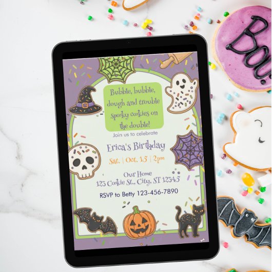 Bubble Bubble Dough Trouble, Cookie Geburtstag Einladung