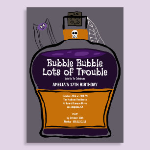 Bubble Bubble Süße Halloween-Party-Einladung Einladung