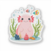 Bubble Buddy Axolotl Aufkleber (Vorderseite)