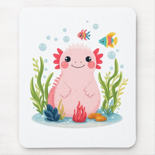 Bubble Buddy Axolotl Mousepad (Vorne)