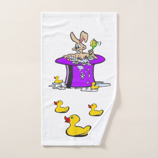Bubble Bunny mit Ducks Cartoon Badetuch Set (Handtuch)