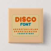 Bubble Disco Alphabet Schriftart Fett Vintage Buch Button (Vorderseite)