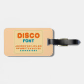Bubble Disco Alphabet Schriftart Fett Vintage Buch Gepäckanhänger (Rückseite horizontal)