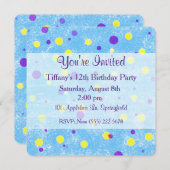 Bubble Dot Custom Geburtstag Einladung (Vorne/Hinten)