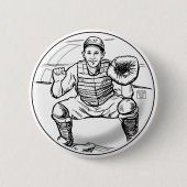 Bubble Dreams Baseball Player Art Button (Vorderseite)