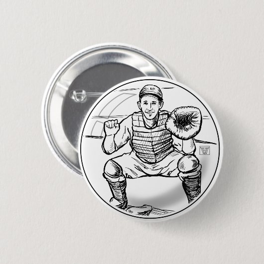 Bubble Dreams Baseball Player Art Button (Vorne & Hinten)