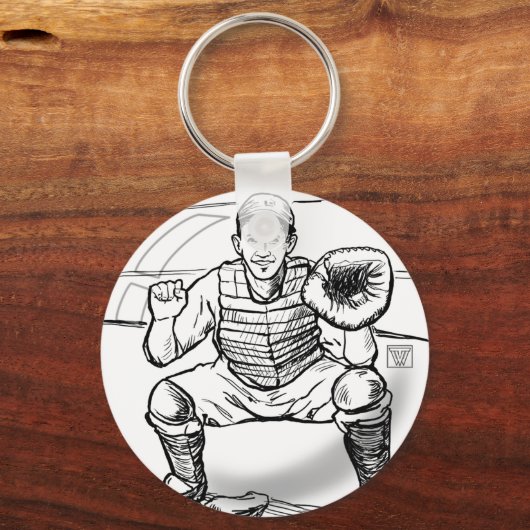 Bubble Dreams Baseball Player Art Schlüsselanhänger (Vorderseite)