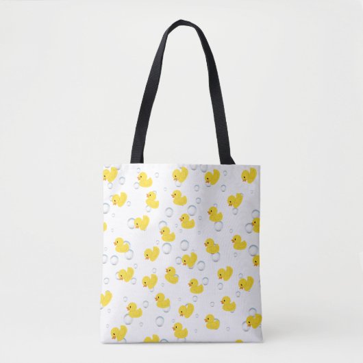 Bubble & Duck Tote Bag | Funny Soap & Loofah Tasche (Vorderseite)