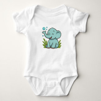 Bubble Elephant Baby T-Shirt Tiny Lächeln Strampler