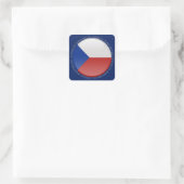 Bubble-Fahne der Tschechischen Republik Quadratischer Aufkleber (Tasche)