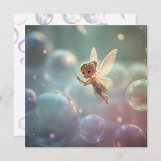 Bubble Fairy Einladung (Vorne/Hinten)