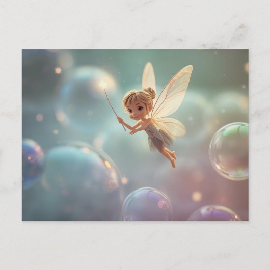 Bubble Fairy Einladungspostkarte (Vorderseite)