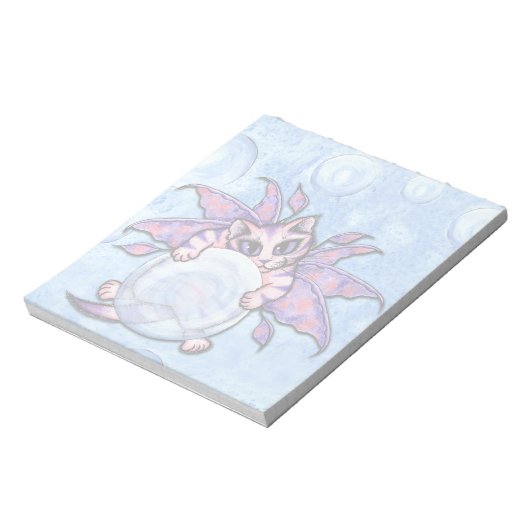 Bubble Fairy Kitten Fantasy Cat Art Notepad Notizblock (Rotiert)