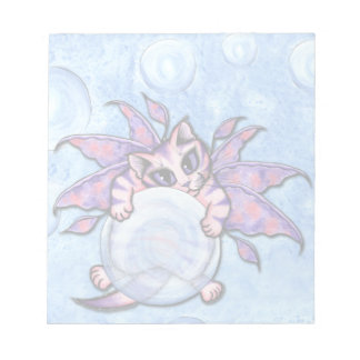 Bubble Fairy Kitten Fantasy Cat Art Notepad Notizblock