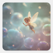 Bubble Fairy Quadratischer Aufkleber (Vorderseite)