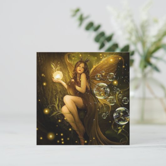 Bubble Fantasy Fairy Card (Stehend Vorderseite)