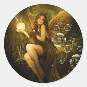 Bubble Fantasy Fairy Runder Aufkleber