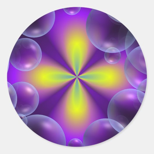 Bubble Fantasy Runder Aufkleber (Vorderseite)