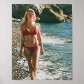 Bubble Gum Beach Babe Coastal Sommer Wandkunst Poster (Vorne)